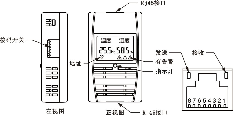 SPD-HT485_D机架温湿度传感器，机架温湿度传感器